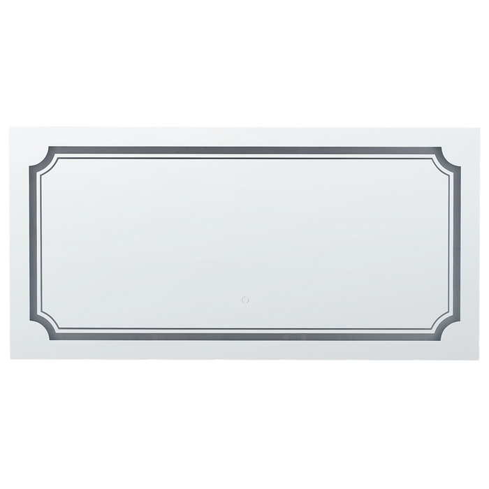 Specchio da muro rettangolare con LED 120 x 60 cm stile moderno contemporaneo bagno illuminazione