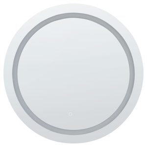 Specchio da muro rotondo color argento con LED ø 79 cm stile moderno contemporaneo bagno illuminazione