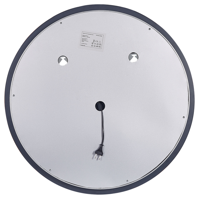 Specchio da muro rotondo color argento con LED ø 79 cm stile moderno contemporaneo bagno illuminazione