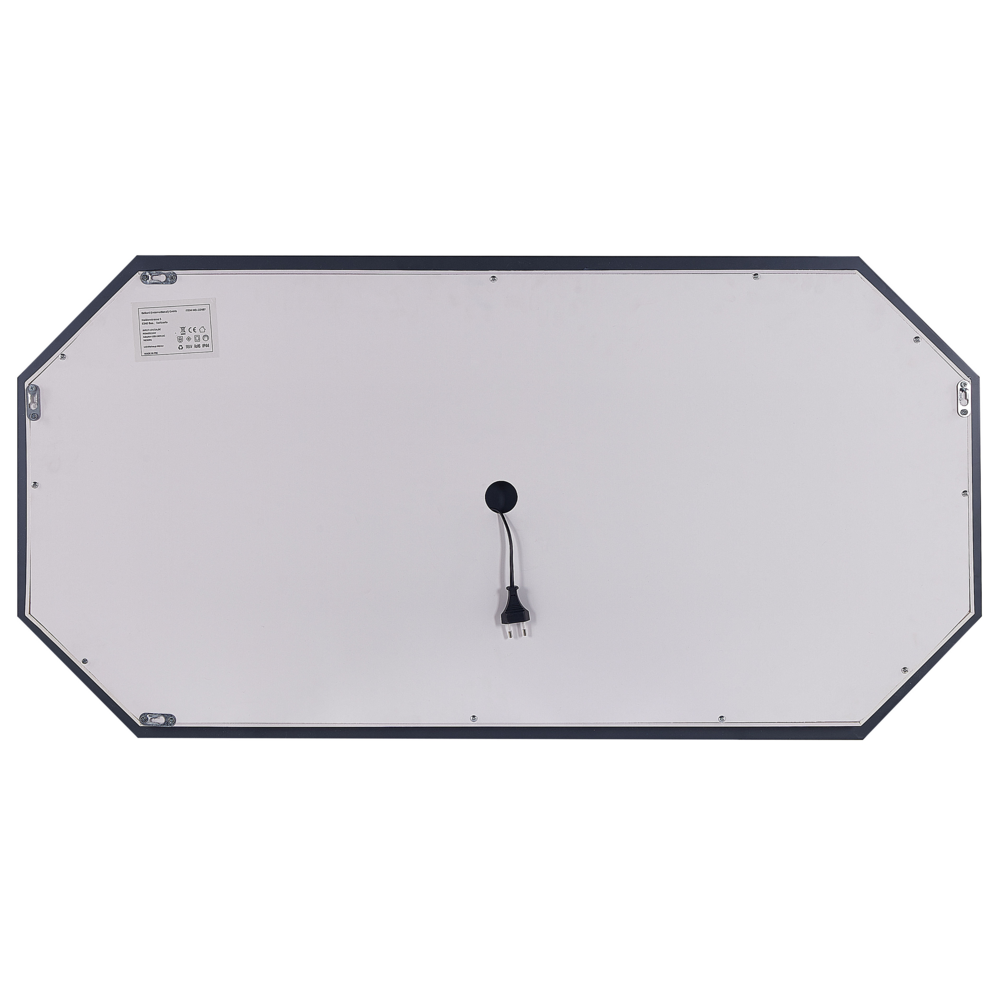 Specchio da muro ottagonale con LED 120 x 60 cm stile moderno contemporaneo bagno illuminazione