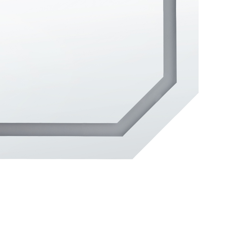 Specchio da muro ottagonale con LED 120 x 60 cm stile moderno contemporaneo bagno illuminazione