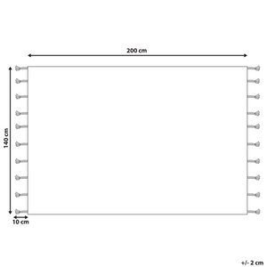 Tappeto rettangolare in cotone beige 140 x 200 cm con frange boho soggiorno camera da letto