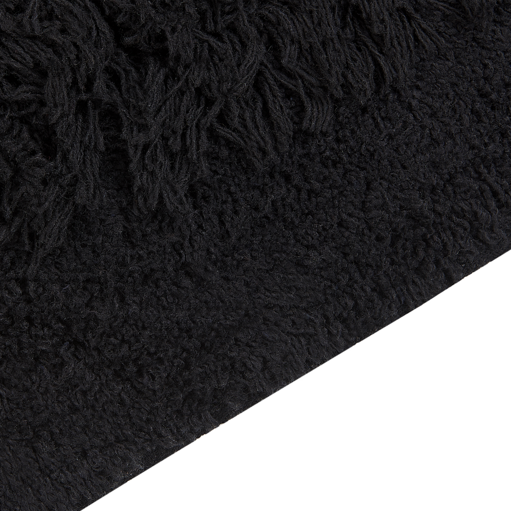 Tappeto rettangolare in cotone nero 140 x 200 cm con frange boho soggiorno camera da letto