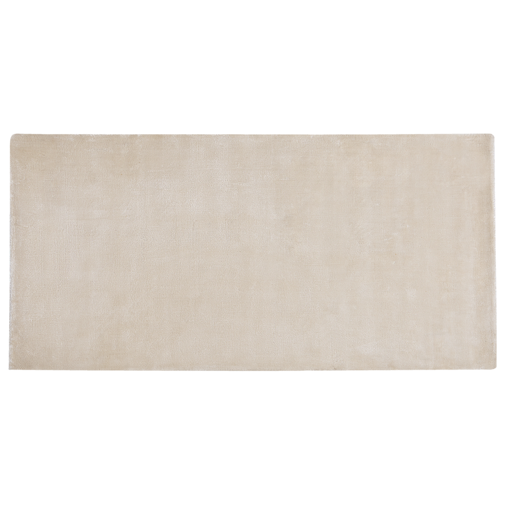 Tappeto in viscosa beige chiaro 80 x 150 cm a pelo corto capitonné moderno