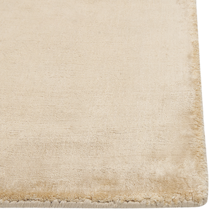 Tappeto in viscosa beige sabbia 80 x 150 cm a pelo corto capitonné moderno