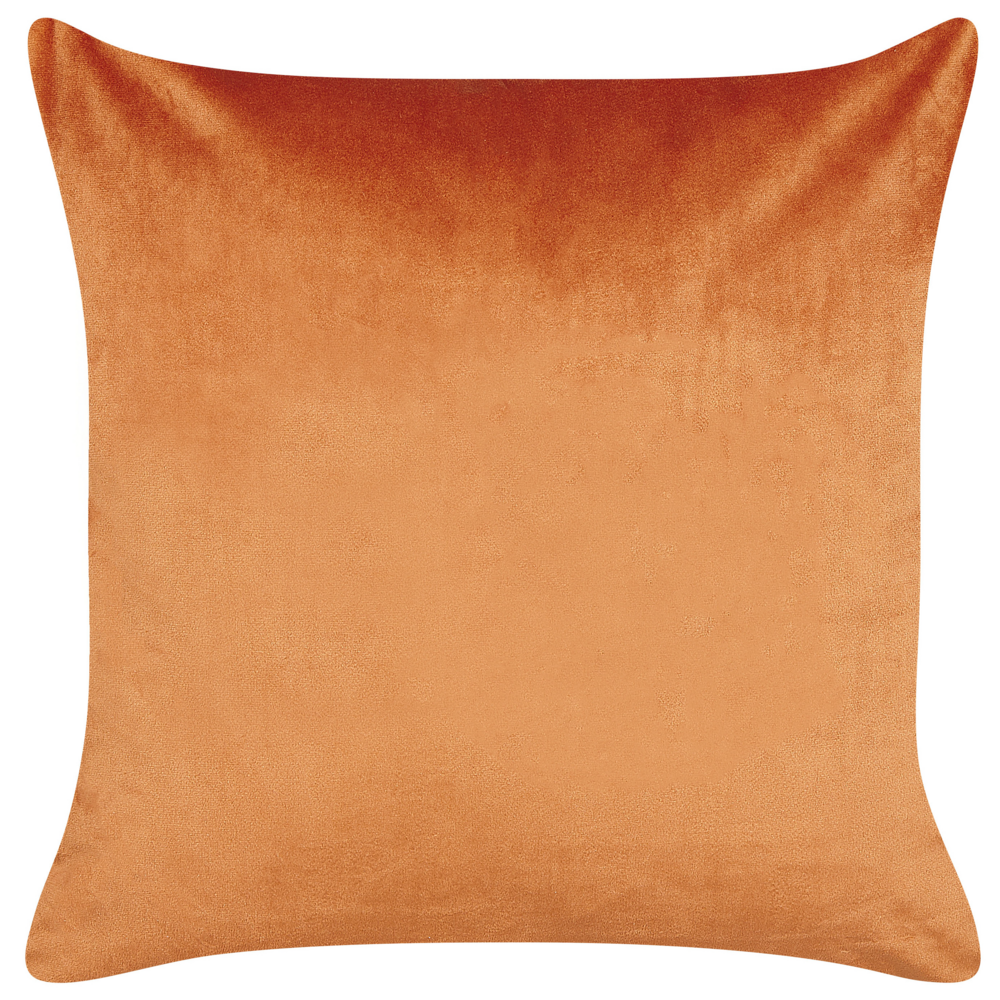 Set di 2 cuscini decorativi velluto arancio 45 x 45 cm motivo geometrico accessori d'arredo glamour