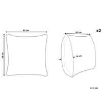 Set di 2 cuscini decorativi in velluto arancione e oro 45 x 45 cm motivo viso glamour accessori decorativi