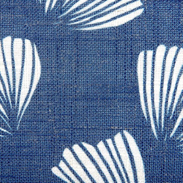 Set di 2 cuscini decorativi blu scuro poliestere 45 x 45 cm foglia stampa ginkgo biloba glamour pompon accessori decorativi