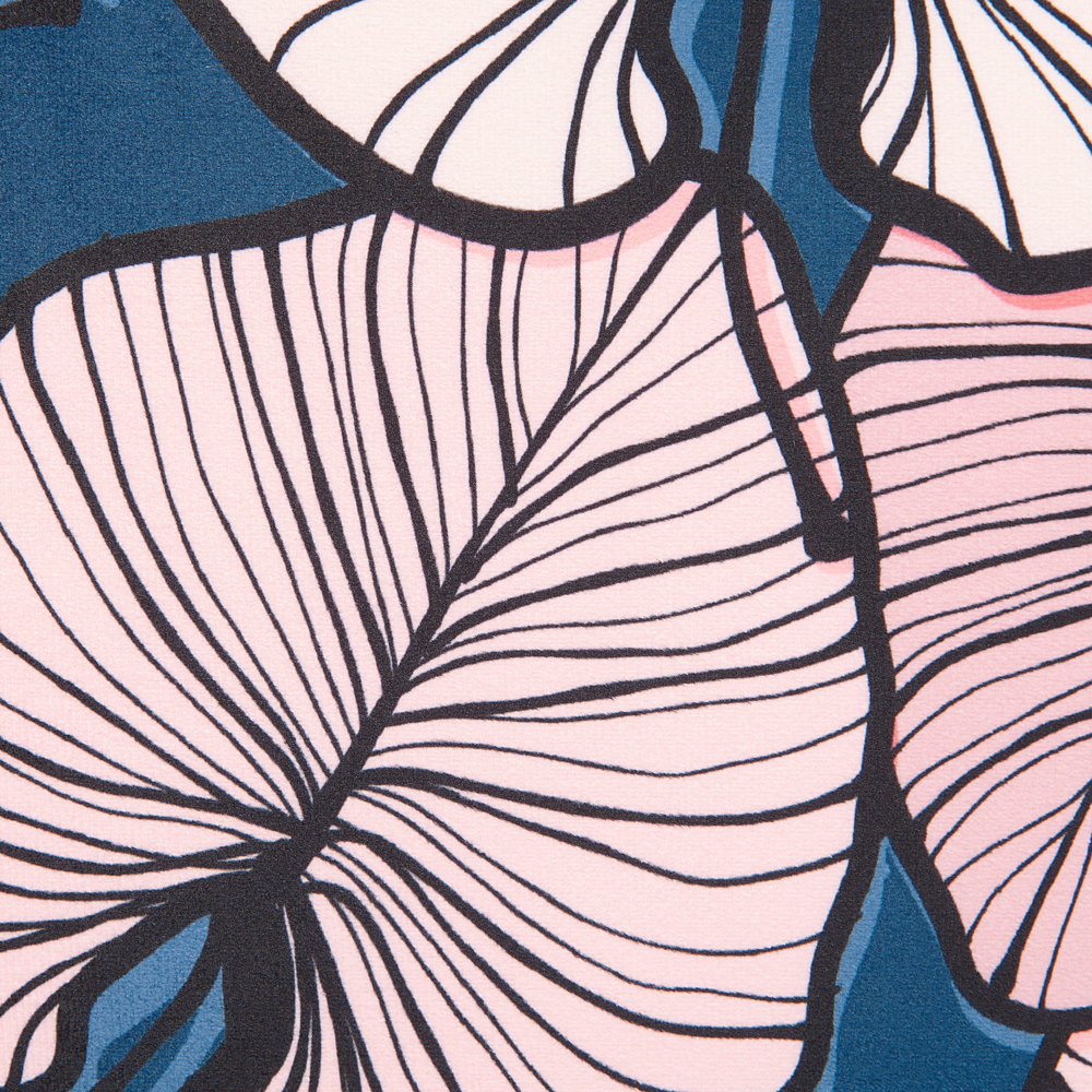 Set di 2 cuscini decorativi velluto blu rosa 45 x 45 cm stampa foglia accessori decoro glamour