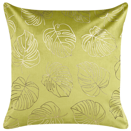 Set di 2 cuscini decorativi velluto blu 45 x 45 cm foglia stampa glamour decor accessori