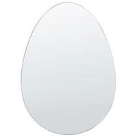 Specchio da parete in vetro argento 50 x 70 forma ovale da appendere senza cornice design moderno