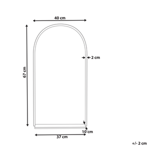 Specchio da parete con mensola cornice in metallo nero-rame 40 x 67 cm forma ovale appeso design moderno