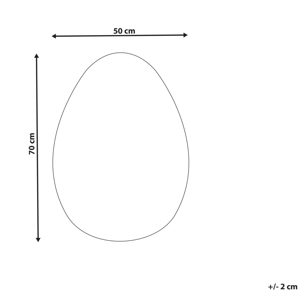 Specchio da parete in vetro argento 50 x 70 forma ovale da appendere senza cornice design moderno
