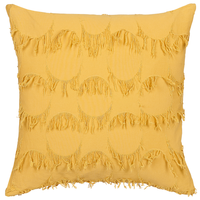 Set di 2 cuscini in poliestere giallo con nappe 45 x 45 cm stile boho camera da letto soggiorno
