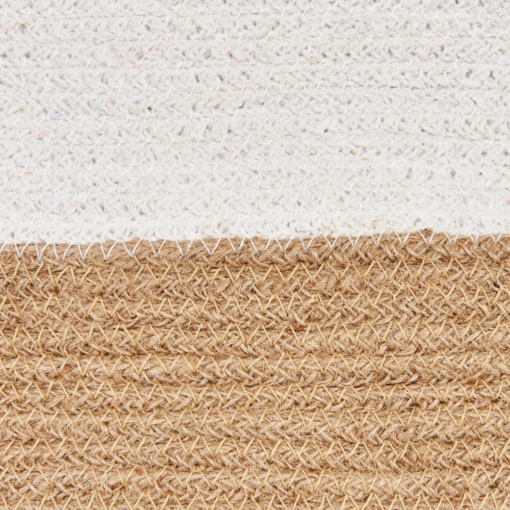 Set di 2 cesti in cotone e iuta di colore bianco e beige stile boho interno esterno