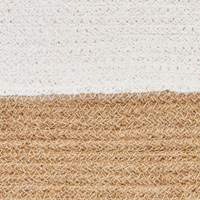 Set di 2 cesti in cotone e iuta di colore bianco e beige stile boho interno esterno