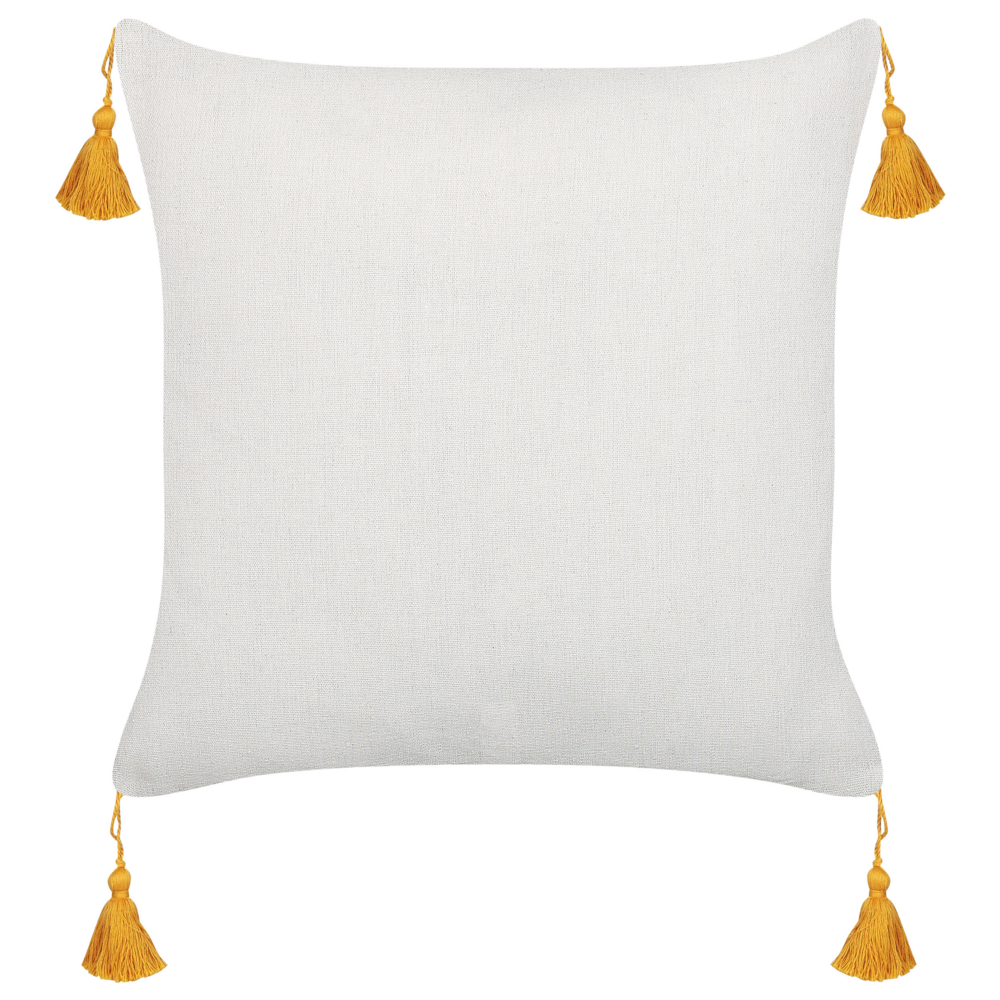 Set di 2 cuscini in poliestere di colore giallo e beige 45 x 45 soggiorno camera da letto