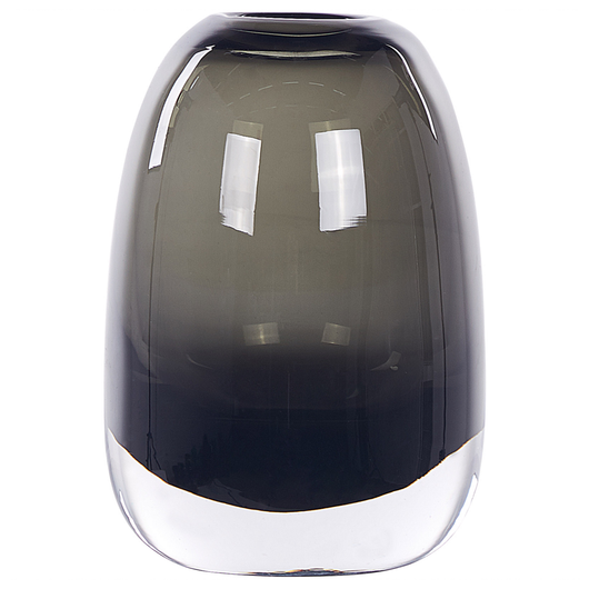 Vaso decorativo rotondo in vetro di colore grigio scuro 18 cm moderno minimalista