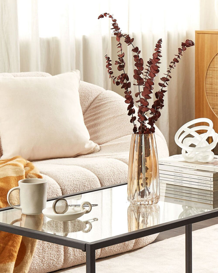 Vaso da tavolo in vetro di colore arancione 22 cm decorazione moderna