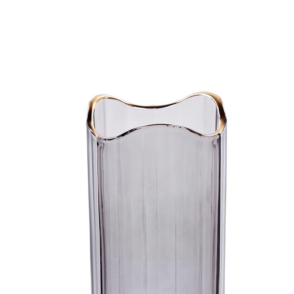 Vaso di vetro di colore grigio dorato 30 cm stile moderno
