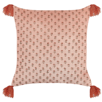 Set di 2 cuscini in velluto con motivo floreale 45x45 cm rosa soggiorno camera da letto stile boho