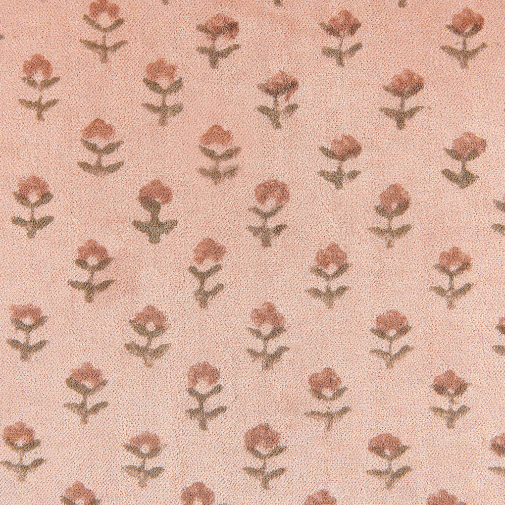 Set di 2 cuscini in velluto con motivo floreale 45x45 cm rosa soggiorno camera da letto stile boho