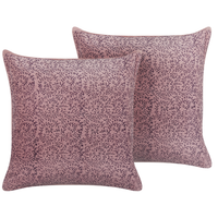 Set di 2 cuscini in velluto con motivo floreale 45x45 cm rosa soggiorno camera da letto stile boho