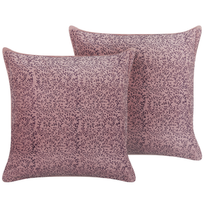Set di 2 cuscini in velluto con motivo floreale 45x45 cm rosa soggiorno camera da letto stile boho