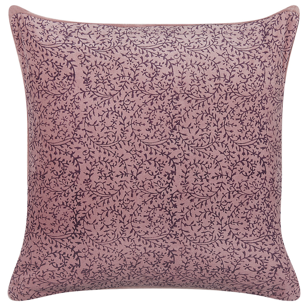 Cuscino in velluto con motivo floreale 45x45 cm rosa stile boho camera da letto soggiorno