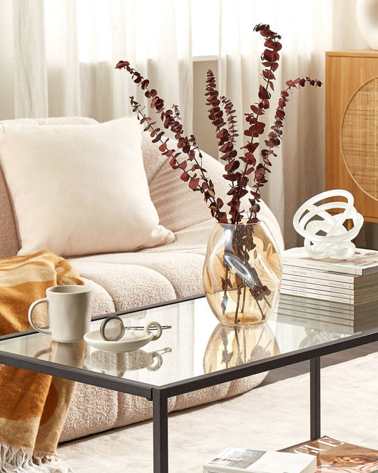 Vaso da tavolo in vetro di colore arancione 20 cm decorazione moderna