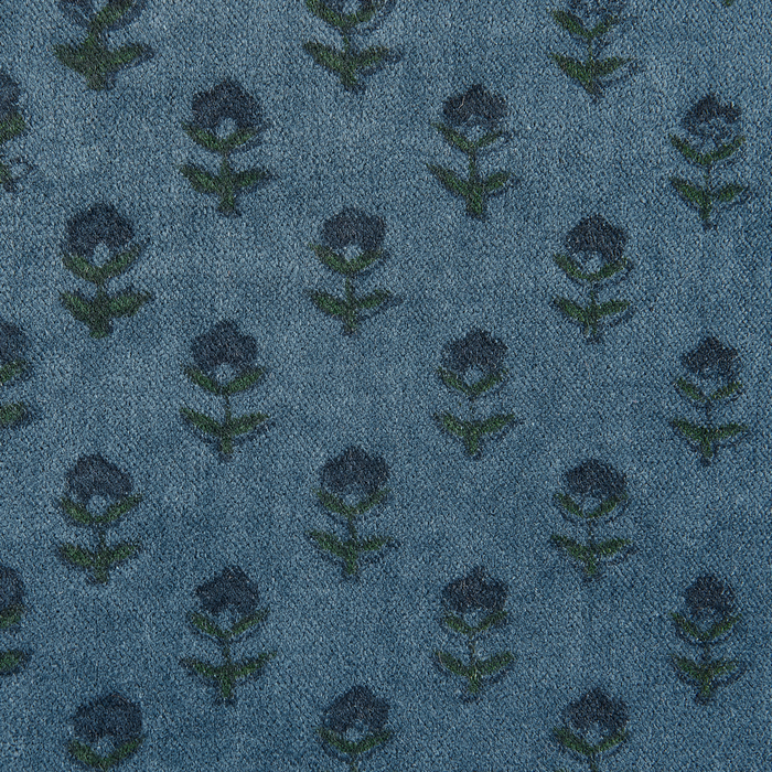 Set di 2 cuscini in velluto con motivo floreale 45x45 cm blu scuro soggiorno camera da letto stile boho