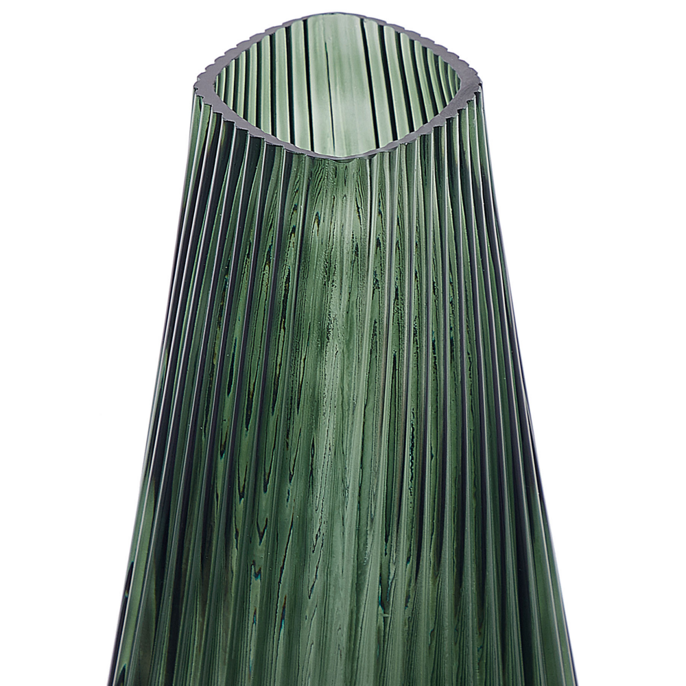 Vaso di fiori in vetro verde dalla forma astratta 26 cm design moderno soggiorno contemporaneo