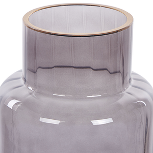 Vaso di fiori in vetro di colore grigio dalla forma astratta 26 cm stile moderno