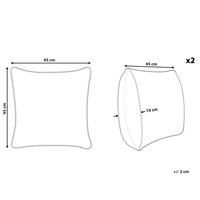 Set di 2 cuscini in velluto con motivo geometrico 45x45 cm rosa soggiorno camera da letto stile boho