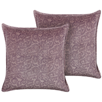 Set di 2 cuscini in velluto con motivo floreale 45x45 cm rosa soggiorno camera da letto stile boho