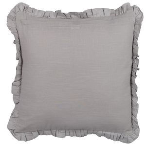 Set di 2 cuscini decorativi in lino con bordi sfrangiati 45x45 cm grigio classico decor accessori