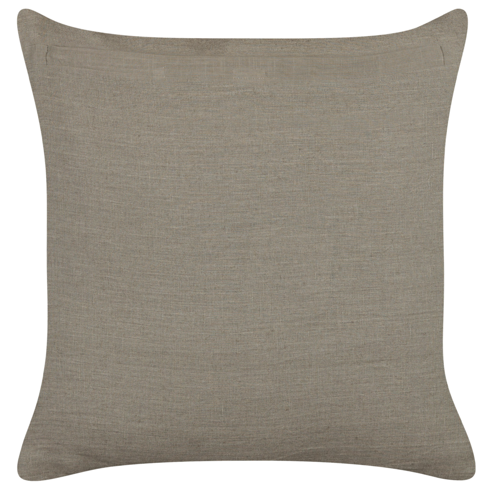 Set di 2 cuscini decorativi in lino tortora 45 x 45 cm arancione decorazione casa soggiorno camera da letto