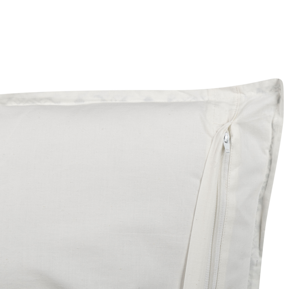 Cuscino cotone blu e bianco 45 x 45 cm stampa a mano sfoderabile cerniera motivo orientale