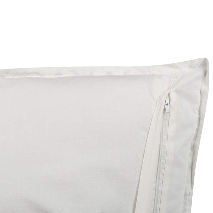 Cuscino cotone blu e bianco 45 x 45 cm stampa a mano sfoderabile cerniera motivo orientale