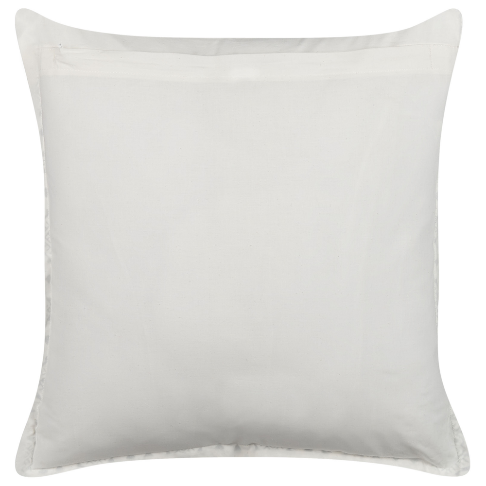 Set di 2 cuscini cotone blu e bianco 45 x 45 cm stampa a mano rivestimenti sfoderabili cerniera motivo orientale