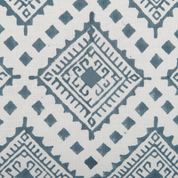 Set di 2 cuscini cotone blu e bianco 45 x 45 cm stampa a mano rivestimenti sfoderabili cerniera motivo orientale