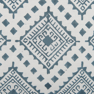 Set di 2 cuscini cotone blu e bianco 45 x 45 cm stampa a mano rivestimenti sfoderabili cerniera motivo orientale