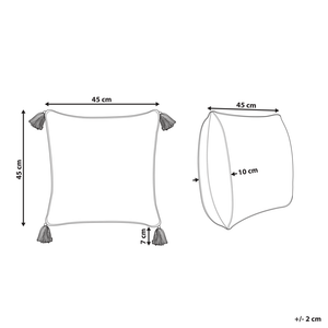 Cuscino decorativo marrone chiaro e bianco 45 x 45 cm con stampa a mano sfoderabile con cerniera motivo azteco