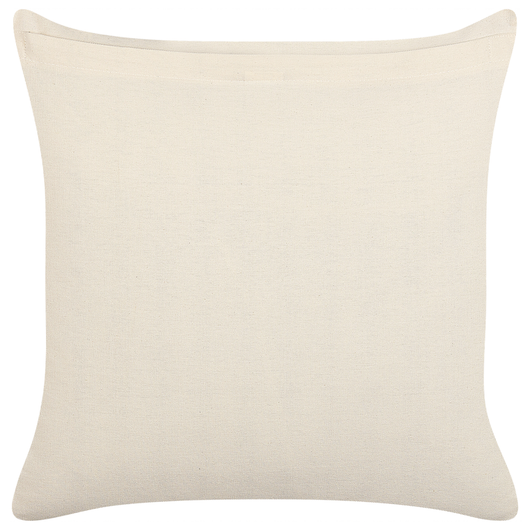 Cuscino decorativo cotone beige e nero 45 x 45 cm motivo geometrico triangolare realizzato a mano fodera rimovibile con imbottitura