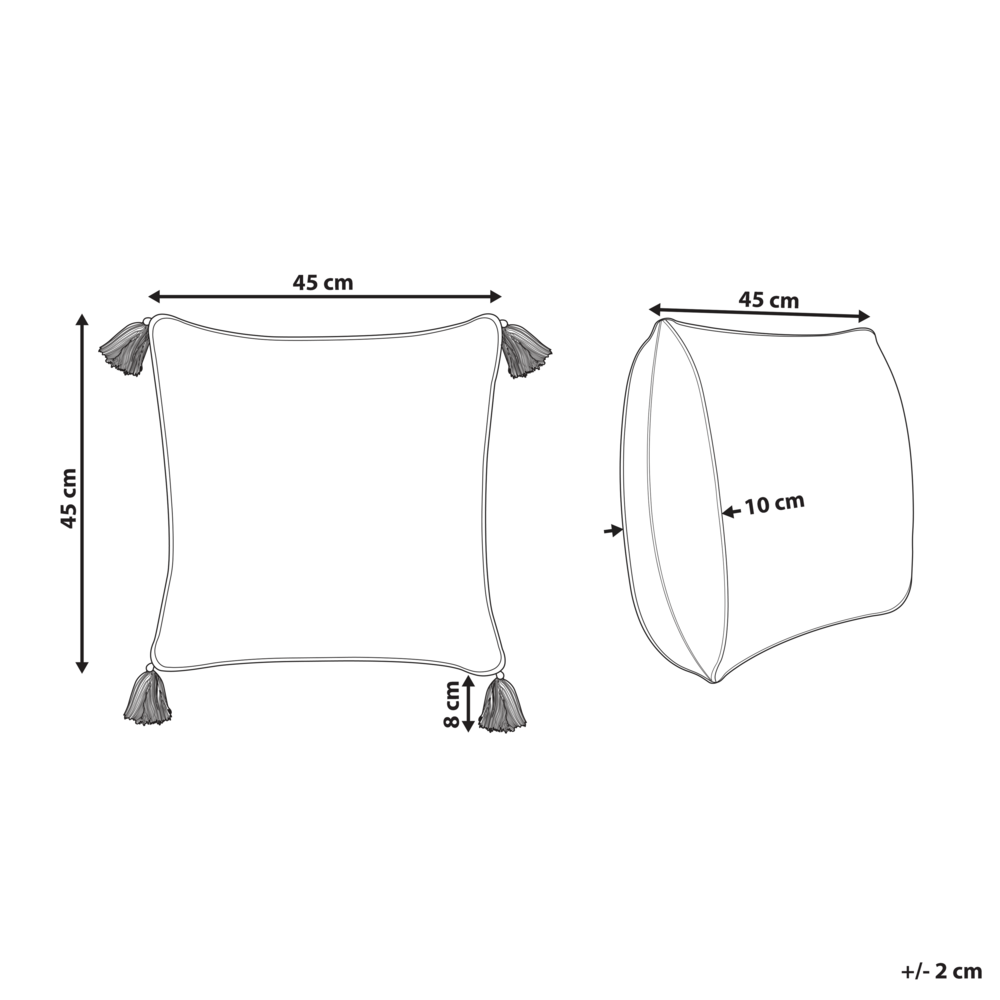 Set di 2 cuscini sparsi verde e bianco 45 x 45 cm stampa a blocchi a mano rivestimenti rimovibili cerniera motivo boho