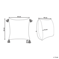 Set di 2 cuscini sparsi verde e bianco 45 x 45 cm stampa a blocchi a mano rivestimenti rimovibili cerniera motivo boho