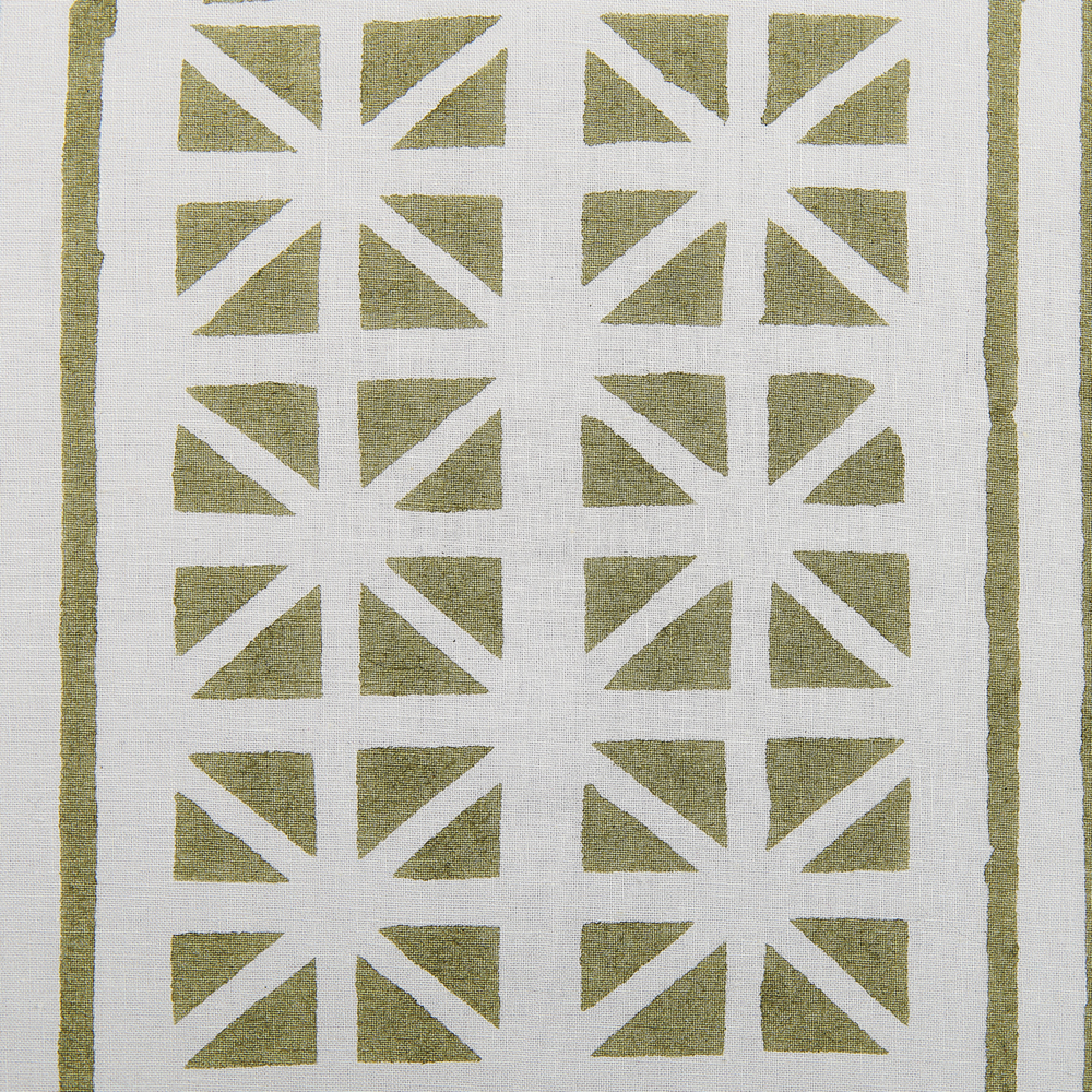 Set di 2 cuscini sparsi verde e bianco 45 x 45 cm stampa a blocchi a mano rivestimenti rimovibili cerniera motivo boho