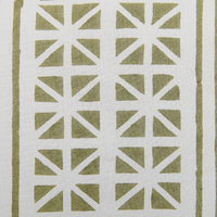 Set di 2 cuscini sparsi verde e bianco 45 x 45 cm stampa a blocchi a mano rivestimenti rimovibili cerniera motivo boho