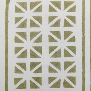 Set di 2 cuscini sparsi verde e bianco 45 x 45 cm stampa a blocchi a mano rivestimenti rimovibili cerniera motivo boho