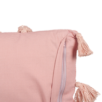 Cuscino decorativo cotone rosa 45 x 45 cm motivo geometrico nappe rivestimento sfoderabile con imbottitura boho